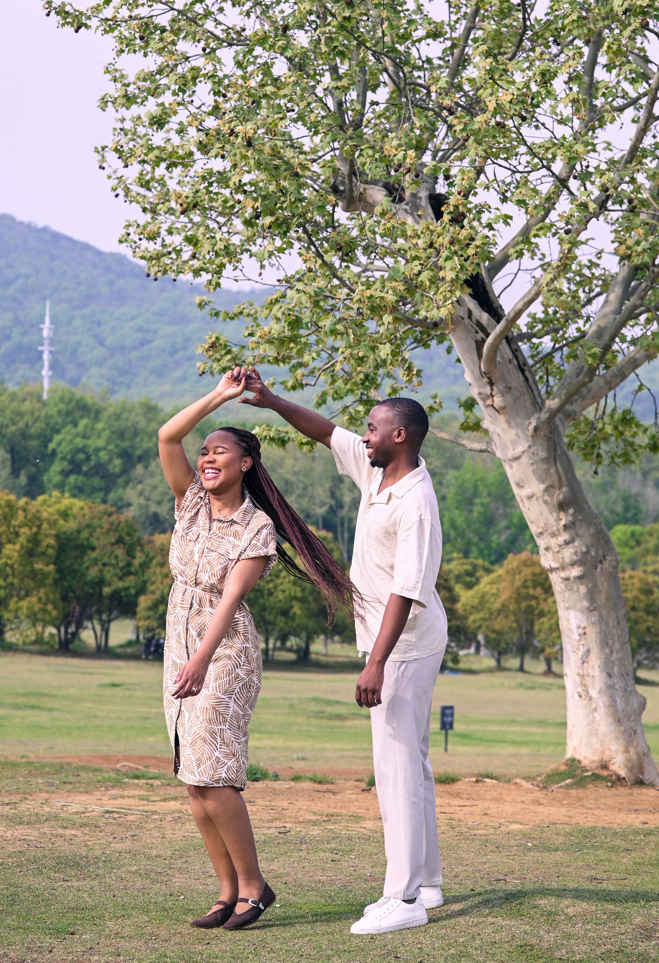 The couple celebrating